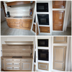 Photo de galerie - Peinture sur meuble de cuisine.