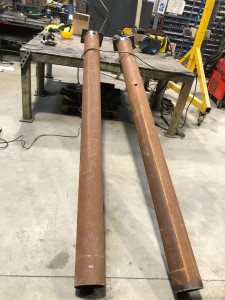 Photo de galerie - Fabrications poteaux entre gabions 