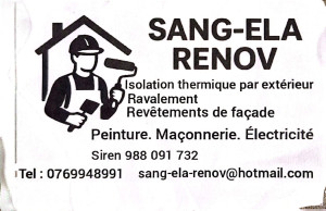 Photo de galerie - SANG-Ela est une entreprise spécialisée dans la rénovation et les travaux du bâtiment. Nous proposons des services de qualité dans plusieurs domaines, notamment :

- ?️ Rénovation de bâtiments
- ⚡ Électricité
- ? Isolation thermique par l’extérieur (ITE