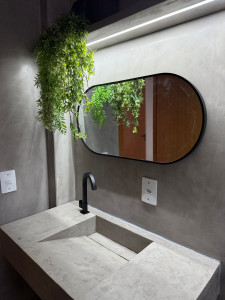 Photo de galerie - Fabrication d'un plan de travail lavabo et pose 