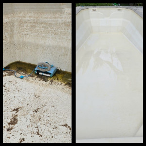 Photo de galerie - Nettoyage d un bassin au chlore et karsher