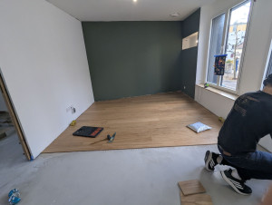 Photo de galerie - Pose d'un parquet contrecollé 