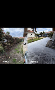 Photo de galerie - Transformation extérieure ??  Arrachage de haie + préparation complète du terrain (apport de cailloux+passage à la plaque vibrante)✔️ Mise en place d’un stabilisateur nidagravel ✔️ Support prêt pour finition gravier ✔️