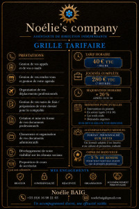 Photo de galerie - Grille tarifaire avec proposition de quelques prestations.
Devis personnalisé