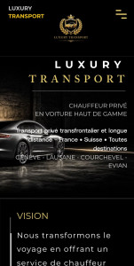 Photo de galerie - Création de site internet pour Luxury Transport | Page d'accueil 
