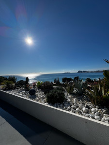 Photo de galerie - Aménagement d’une jardinière sur balcon avec un mélange de plantes grasse est cactées