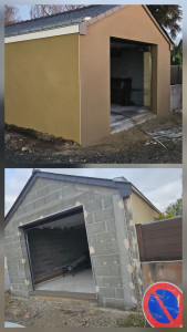 Photo de galerie - Enduit d'un Garage .