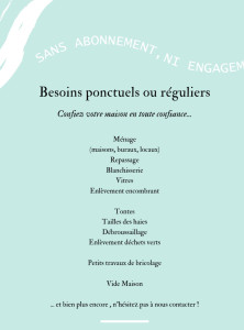 Photo de galerie - Nos prestations régulières ou occasionelles 