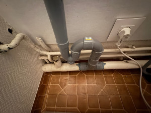 Photo de galerie - Modification tuyauterie pour création évacuation machine a laver 