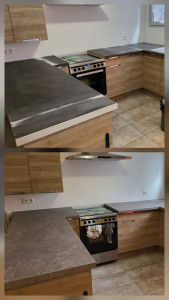 Photo de galerie - Covering sur un plan de travail avant/après 