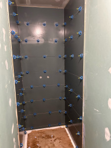 Photo de galerie - Création de douche , pose bac de douche et faïence 