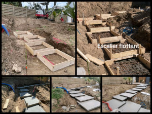 Photo de galerie - Réalisation d'un ensemble de marche  escalier flottant
