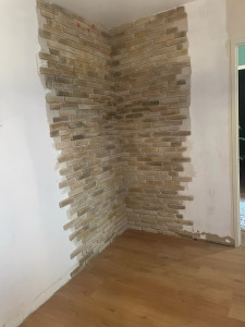 Photo de galerie - Pose de parmen sur mur intérieur 