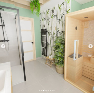 Photo de galerie - Tapisserie, Peinture décoration ,Salle de bain
