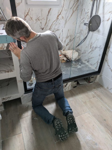 Photo de galerie - Pose de bac à douche, faience et parois de douche 