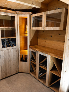 Photo de galerie - Fabrication porte vitrée et caisson haut.