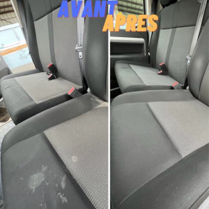 Photo de galerie - Nettoyage avant après de siège auto avec shampouineuse 