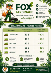 Photo de galerie - Grille tarifaire 
