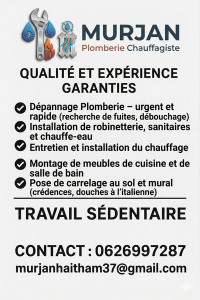 Photo de galerie - Dépannage Plomberie - urgent et rapide (recherche de fuites, débouchage)

Installation de robinetterie, sanitaires et chauffe-eau