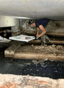 Photo de galerie - Réparation colonne eaux usées en vide sanitaire 