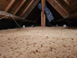 Photo de galerie - Isolation des combles avec laine de bois. 