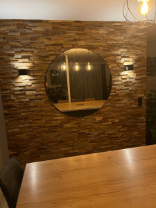 Photo de galerie - Pose d’un parement bois 