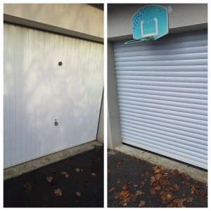 Photo de galerie - Remplacement du porte de garage basculante par une porte de garage enroulable 