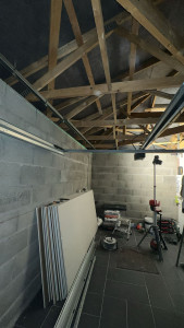 Photo de galerie - Préparation d'un faux plafond 