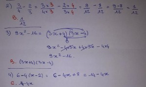 Photo de galerie - Équations (identités remarquables) et calcul littéral de fractions - maths