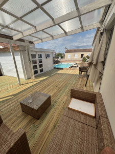 Photo de galerie - Création terrasse bois pin traité 45 m2
