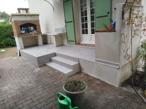 Photo de galerie - Pose de carrelage terrasse 