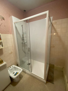 Photo de galerie - Création d’une douche à la place d’une baignoire 