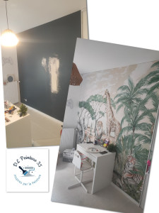 Photo de galerie - Pose d'une tapisserie Panoramique 