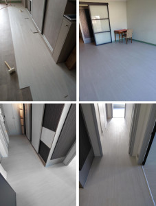 Photo de galerie - Pose de parquet PVC entrée/couloir + salon pour remise en état avant vente d'un appartement
