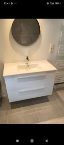 Photo de galerie - Pose de meuble vasque et raccordement