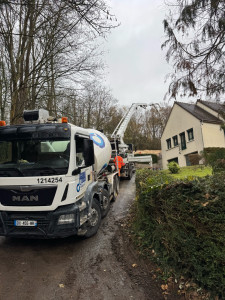 Photo de galerie - Coulage béton avec pompe accès difficile  