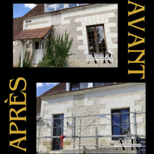 Photo de galerie - Piquage et rénovation façade et pierres de taille 