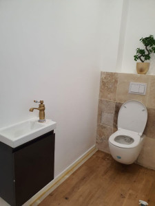 Photo de galerie - Pose toilette suspendu 
