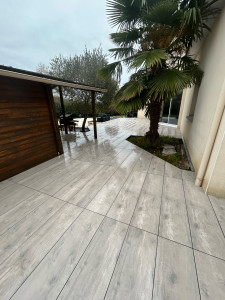 Photo de galerie - Terrasse en dalle sur plot 30X120