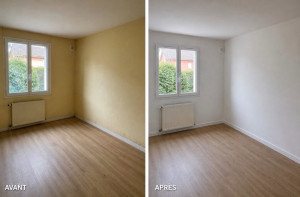 Photo de galerie - Reagreage des murs, sous couche et peinture lavable 