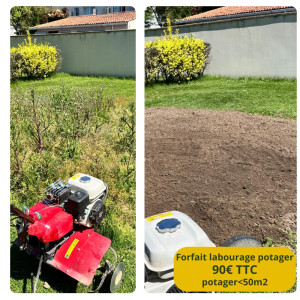 Photo de galerie - Retournement et labourage d'un potager à La Chapelle sur Erdre