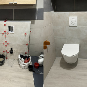 Photo de galerie - Remplacement d’un wc standard par un suspendue 