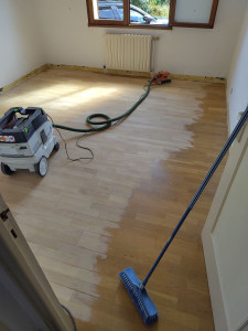 Photo de galerie - Décapage et ponçage parquet contrecollé