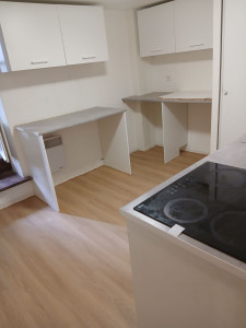 Photo de galerie - Pose parquet flottant et cuisine 


