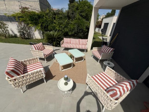 Photo de galerie - Ensemble de coussins pour salon de jardin. 