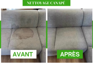 Photo de galerie - Nettoyage canapé avant et après 