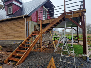 Photo de galerie - Fabrication, pose escalier sur mesure.