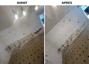 Photo de galerie - Déplacement des prises électriques et réfection d’un mur en plâtre traditionnel pour une nouvelle  cuisine 