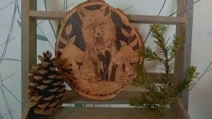 Photo de galerie - Pyrogravure renard 