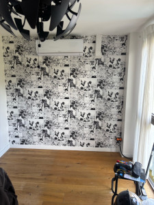 Photo de galerie - Pose de revêtement mur sur thème  mangas 